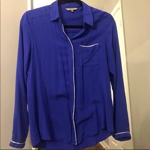 RW&Co. Blue Button-up Blouse
